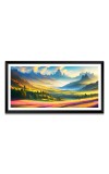 Nature Landscape Floating Frame Scenery Digital Print - (I5786) - 12x24 inch Modern Nature Wall Art for Living Room, Bedroom, Office, Hotels, Drawing Room