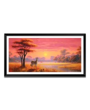 Nature Landscape Floating Frame Scenery Digital Print - (I5779) - 12x24 inch Modern Nature Wall Art for Living Room, Bedroom, Office, Hotels, Drawing Room