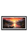 Nature Landscape Floating Frame Scenery Digital Print - (I5788) - 12x24 inch Modern Nature Wall Art for Living Room, Bedroom, Office, Hotels, Drawing Room
