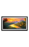 Nature Landscape Floating Frame Scenery Digital Print - (I5612) - 12x24 inch Modern Nature Wall Art for Living Room, Bedroom, Office, Hotels, Drawing Room