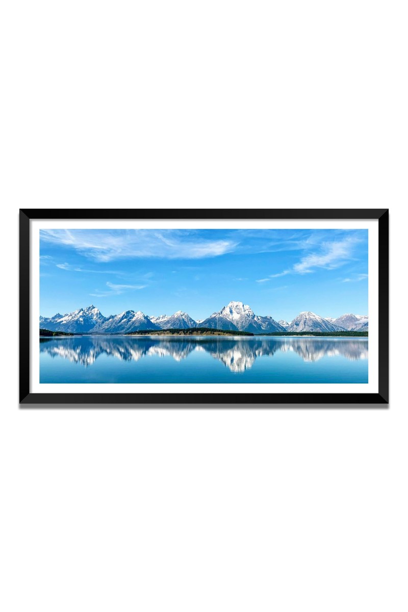 Nature Landscape Floating Frame Scenery Digital Print - (I5699) - 12x24 inch Modern Nature Wall Art for Living Room, Bedroom, Office, Hotels, Drawing Room