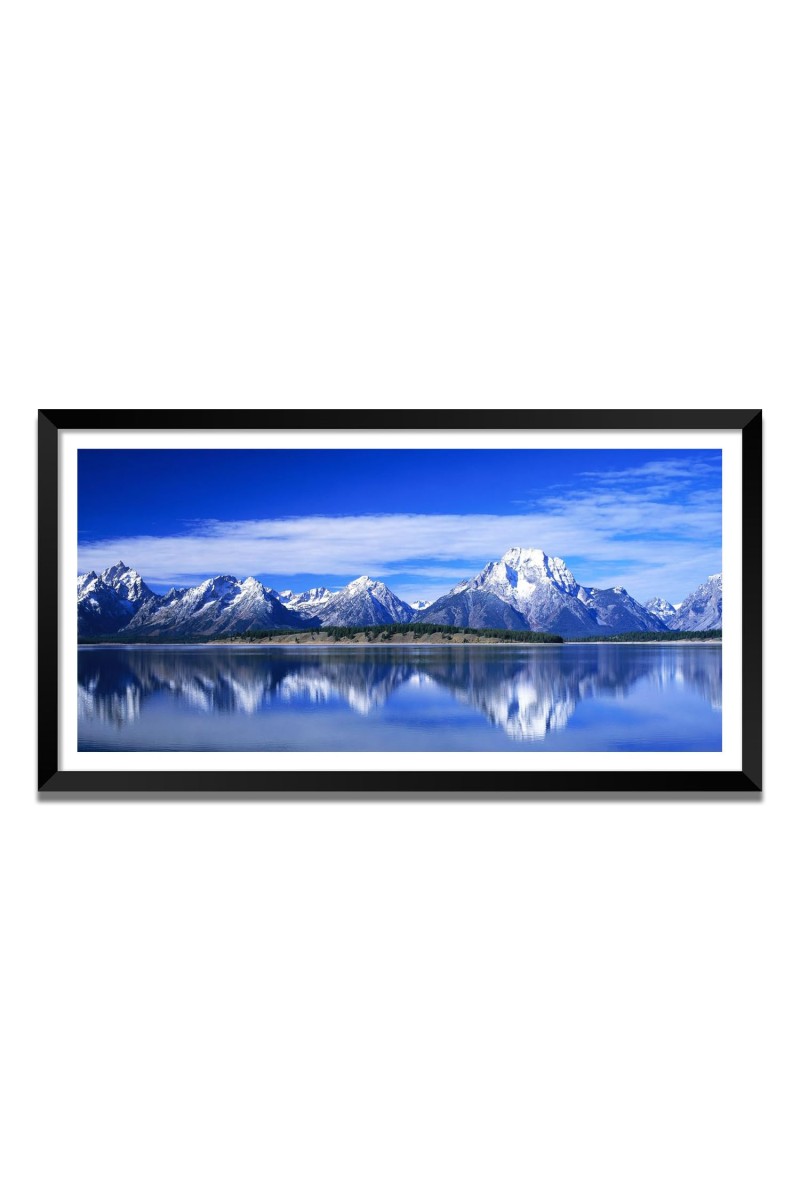 Nature Landscape Floating Frame Scenery Digital Print - (I5724) - 12x24 inch Modern Nature Wall Art for Living Room, Bedroom, Office, Hotels, Drawing Room