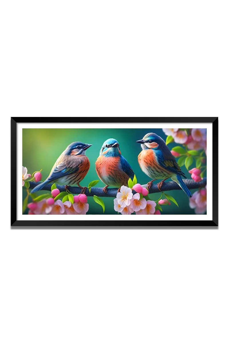 Nature Landscape Floating Frame Scenery Digital Print - (I5877) - 12x24 inch Modern Nature Wall Art for Living Room, Bedroom, Office, Hotels, Drawing Room