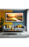 Nature Landscape Floating Frame Scenery Digital Print - (I5565) - 12x24 inch Modern Nature Wall Art for Living Room, Bedroom, Office, Hotels, Drawing Room