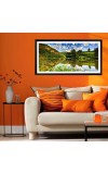 Nature Landscape Floating Frame Scenery Digital Print - (I5892) - 12x24 inch Modern Nature Wall Art for Living Room, Bedroom, Office, Hotels, Drawing Room