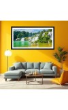 Nature Landscape Floating Frame Scenery Digital Print - (I5829) - 12x24 inch Modern Nature Wall Art for Living Room, Bedroom, Office, Hotels, Drawing Room
