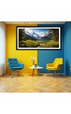 Nature Landscape Floating Frame Scenery Digital Print - (I5836) - 12x24 inch Modern Nature Wall Art for Living Room, Bedroom, Office, Hotels, Drawing Room