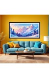 Nature Landscape Floating Frame Scenery Digital Print - (I5777) - 12x24 inch Modern Nature Wall Art for Living Room, Bedroom, Office, Hotels, Drawing Room
