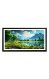 Nature Landscape Floating Frame Scenery Digital Print - (I5729) - 12x24 inch Modern Nature Wall Art for Living Room, Bedroom, Office, Hotels, Drawing Room