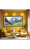 Nature Landscape Floating Frame Scenery Digital Print - (I5567) - 12x24 inch Modern Nature Wall Art for Living Room, Bedroom, Office, Hotels, Drawing Room
