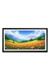 Nature Landscape Floating Frame Scenery Digital Print - (I5760) - 12x24 inch Modern Nature Wall Art for Living Room, Bedroom, Office, Hotels, Drawing Room