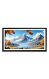 Nature Landscape Floating Frame Scenery Digital Print - (I5778) - 12x24 inch Modern Nature Wall Art for Living Room, Bedroom, Office, Hotels, Drawing Room