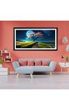 Nature Landscape Floating Frame Scenery Digital Print - (I5669) - 12x24 inch Modern Nature Wall Art for Living Room, Bedroom, Office, Hotels, Drawing Room