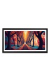 Nature Landscape Floating Frame Scenery Digital Print - (I5544) - 12x24 inch Modern Nature Wall Art for Living Room, Bedroom, Office, Hotels, Drawing Room