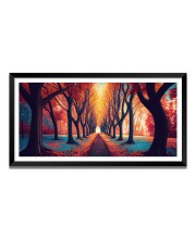 Nature Landscape Floating Frame Scenery Digital Print - (I5544) - 12x24 inch Modern Nature Wall Art for Living Room, Bedroom, Office, Hotels, Drawing Room