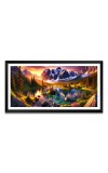 Nature Landscape Floating Frame Scenery Digital Print - (I5782) - 12x24 inch Modern Nature Wall Art for Living Room, Bedroom, Office, Hotels, Drawing Room