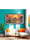 Nature Landscape Floating Frame Scenery Digital Print - (I5611) - 12x24 inch Modern Nature Wall Art for Living Room, Bedroom, Office, Hotels, Drawing Room