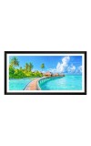 Nature Landscape Floating Frame Scenery Digital Print - (I5885) - 12x24 inch Modern Nature Wall Art for Living Room, Bedroom, Office, Hotels, Drawing Room