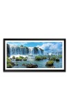 Nature Landscape Floating Frame Scenery Digital Print - (I5746) - 12x24 inch Modern Nature Wall Art for Living Room, Bedroom, Office, Hotels, Drawing Room