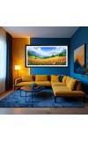 Nature Landscape Floating Frame Scenery Digital Print - (I5760) - 12x24 inch Modern Nature Wall Art for Living Room, Bedroom, Office, Hotels, Drawing Room