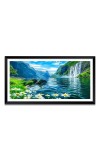 Nature Landscape Floating Frame Scenery Digital Print - (I5711) - 12x24 inch Modern Nature Wall Art for Living Room, Bedroom, Office, Hotels, Drawing Room