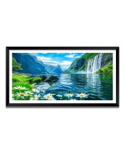 Nature Landscape Floating Frame Scenery Digital Print - (I5711) - 12x24 inch Modern Nature Wall Art for Living Room, Bedroom, Office, Hotels, Drawing Room