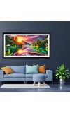 Nature Landscape Floating Frame Scenery Digital Print - (I5701) - 24x36 inch Modern Nature Wall Art for Living Room, Bedroom, Office, Hotels, Drawing Room