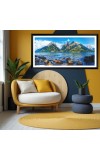 Nature Landscape Floating Frame Scenery Digital Print - (I5831) - 12x24 inch Modern Nature Wall Art for Living Room, Bedroom, Office, Hotels, Drawing Room