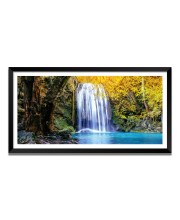 Nature Landscape Floating Frame Scenery Digital Print - (I5536) - 12x24 inch Modern Nature Wall Art for Living Room, Bedroom, Office, Hotels, Drawing Room