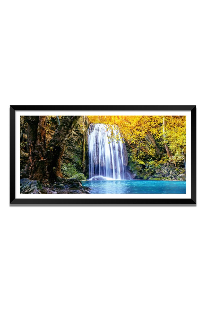 Nature Landscape Floating Frame Scenery Digital Print - (I5536) - 12x24 inch Modern Nature Wall Art for Living Room, Bedroom, Office, Hotels, Drawing Room