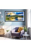 Nature Landscape Floating Frame Scenery Digital Print - (I5733) - 12x24 inch Modern Nature Wall Art for Living Room, Bedroom, Office, Hotels, Drawing Room