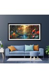 Nature Landscape Floating Frame Scenery Digital Print - (I5590) - 12x24 inch Modern Nature Wall Art for Living Room, Bedroom, Office, Hotels, Drawing Room
