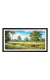 Nature Landscape Floating Frame Scenery Digital Print - (I5898) - 12x24 inch Modern Nature Wall Art for Living Room, Bedroom, Office, Hotels, Drawing Room