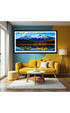 Nature Landscape Floating Frame Scenery Digital Print - (I5753) - 12x24 inch Modern Nature Wall Art for Living Room, Bedroom, Office, Hotels, Drawing Room