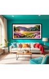 Nature Landscape Floating Frame Scenery Digital Print - (I5709) - 24x36 inch Modern Nature Wall Art for Living Room, Bedroom, Office, Hotels, Drawing Room