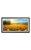 Nature Landscape Floating Frame Scenery Digital Print - (I5700) - 12x24 inch Modern Nature Wall Art for Living Room, Bedroom, Office, Hotels, Drawing Room