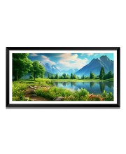 Nature Landscape Floating Frame Scenery Digital Print - (I5739) - 12x24 inch Modern Nature Wall Art for Living Room, Bedroom, Office, Hotels, Drawing Room