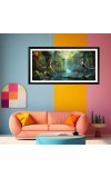 Nature Landscape Floating Frame Scenery Digital Print - (I5796) - 12x24 inch Modern Nature Wall Art for Living Room, Bedroom, Office, Hotels, Drawing Room