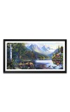 Nature Landscape Floating Frame Scenery Digital Print - (I5581) - 12x24 inch Modern Nature Wall Art for Living Room, Bedroom, Office, Hotels, Drawing Room