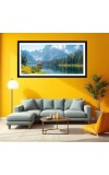 Nature Landscape Floating Frame Scenery Digital Print - (I5550) - 12x24 inch Modern Nature Wall Art for Living Room, Bedroom, Office, Hotels, Drawing Room