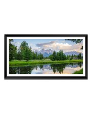 Nature Landscape Floating Frame Scenery Digital Print - (I5710) - 12x24 inch Modern Nature Wall Art for Living Room, Bedroom, Office, Hotels, Drawing Room