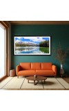 Nature Landscape Floating Frame Scenery Digital Print - (I5870) - 12x24 inch Modern Nature Wall Art for Living Room, Bedroom, Office, Hotels, Drawing Room