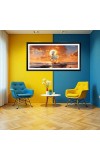 Nature Landscape Floating Frame Scenery Digital Print - (I5922) - 12x24 inch Modern Nature Wall Art for Living Room, Bedroom, Office, Hotels, Drawing Room