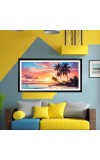 Nature Landscape Floating Frame Scenery Digital Print - (I5747) - 12x24 inch Modern Nature Wall Art for Living Room, Bedroom, Office, Hotels, Drawing Room