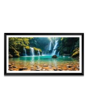 Nature Landscape Floating Frame Scenery Digital Print - (I5622) - 12x24 inch Modern Nature Wall Art for Living Room, Bedroom, Office, Hotels, Drawing Room