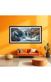 Nature Landscape Floating Frame Scenery Digital Print - (I5604) - 12x24 inch Modern Nature Wall Art for Living Room, Bedroom, Office, Hotels, Drawing Room