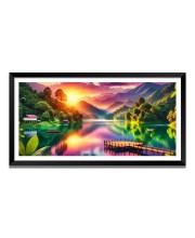 Nature Landscape Floating Frame Scenery Digital Print - (I5701) - 12x24 inch Modern Nature Wall Art for Living Room, Bedroom, Office, Hotels, Drawing Room