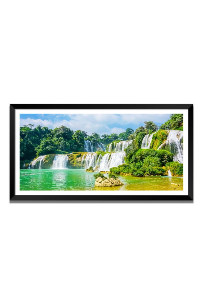 Nature Landscape Floating Frame Scenery Digital Print - (I5829) - 12x24 inch Modern Nature Wall Art for Living Room, Bedroom, Office, Hotels, Drawing Room