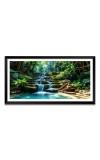 Nature Landscape Floating Frame Scenery Digital Print - (I5768) - 12x24 inch Modern Nature Wall Art for Living Room, Bedroom, Office, Hotels, Drawing Room