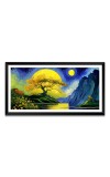 Nature Landscape Floating Frame Scenery Digital Print - (I5586) - 12x24 inch Modern Nature Wall Art for Living Room, Bedroom, Office, Hotels, Drawing Room